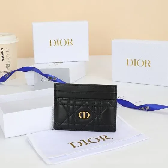 Dior Dior Caro Freesia Card Holder Black Card Holder