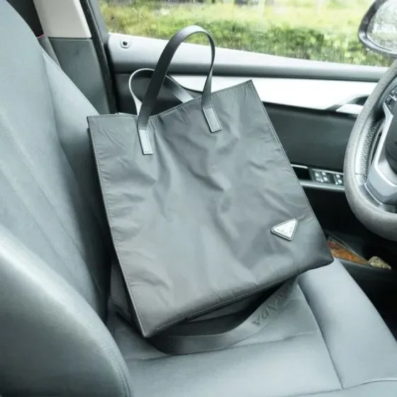 Prada Nylon Tote Bag Gray Tote Bag