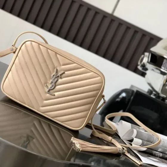 YSL Lou Camera Bag Beige Crossbody