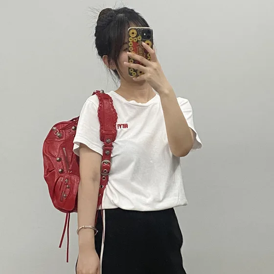 Balenciaga Le Cagole Omuz çantası Kırmızı Omuz çantası