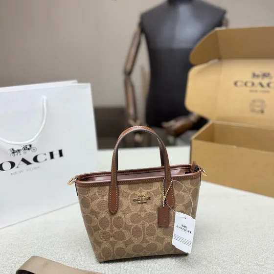 Coach City 15 Mini Tote Bag Beige Tote Bag