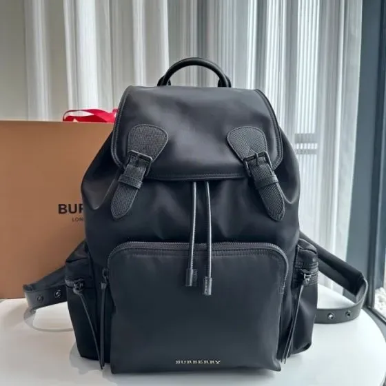 Burberry Nylon Drawstring Backpack Black Backpack