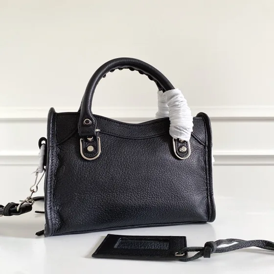 Balenciaga City Mini Metallic Edge Black Top Handle