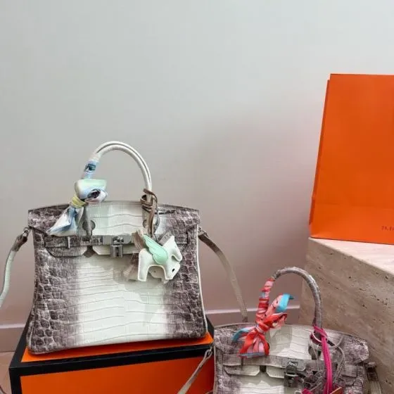 Hermes Birkin White Grey Top Handle