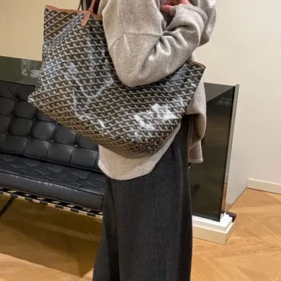 Goyard Saint Louis Gm Black Brown Tote Bag