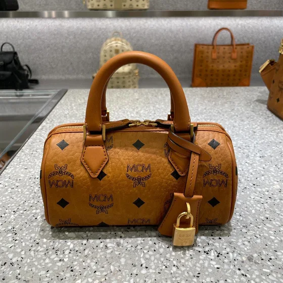 MCM Ella Boston Bag Cognac Asa superior
