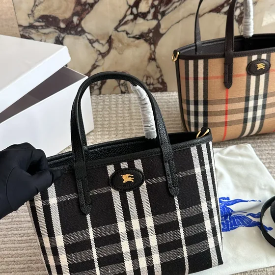 Burberry Mini Vintage Check Bolso tote Beige/Marrón Check Bolso tote