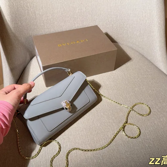Bvlgari Serpenti Forever Chain Wallet Light Blue Woc