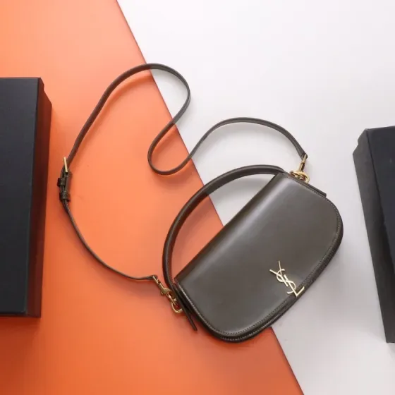 YSL Voltaire Top Handle Bag Dark Grey Top Handle