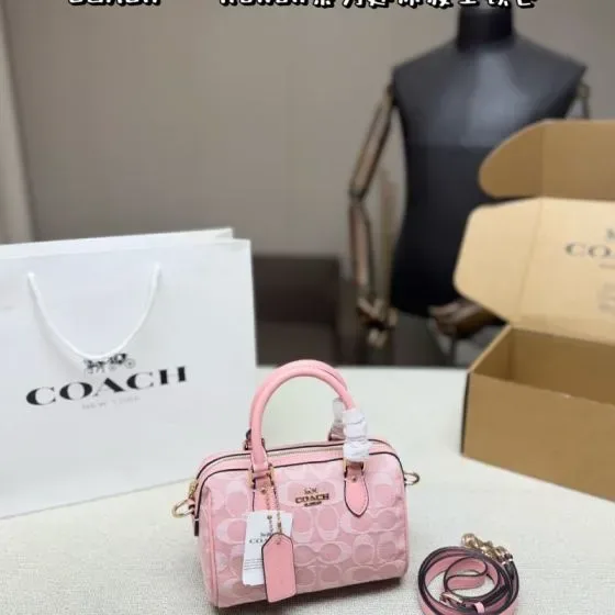 Coach Mini Rowan Crossbody In Signature Chambray Powder Pink 18 12 10cm Crossbody