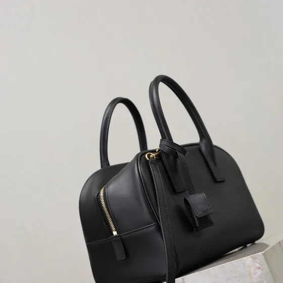 YSL Mini Boston Duffel Bag Siyah Üst sap