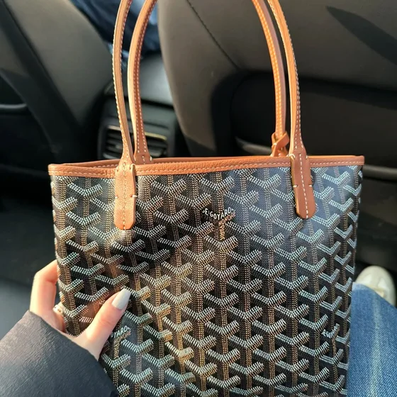 Goyard Anjou Mini Siyah/Kahverengi Tote çanta