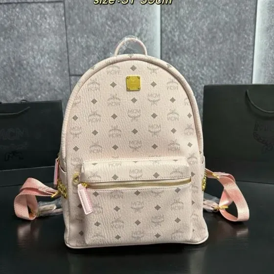 MCM Stark Backpack Light Pink 31 39cm Backpack