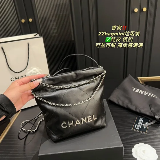 Hermes Chanel 22 Mini Bag Zwart Hobo