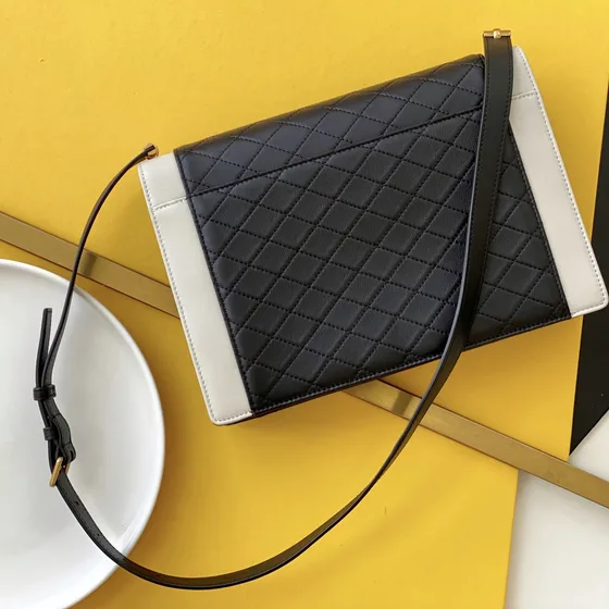 YSL Gaby Envelope Bolso cruzado Negro And Blanco Crossbody