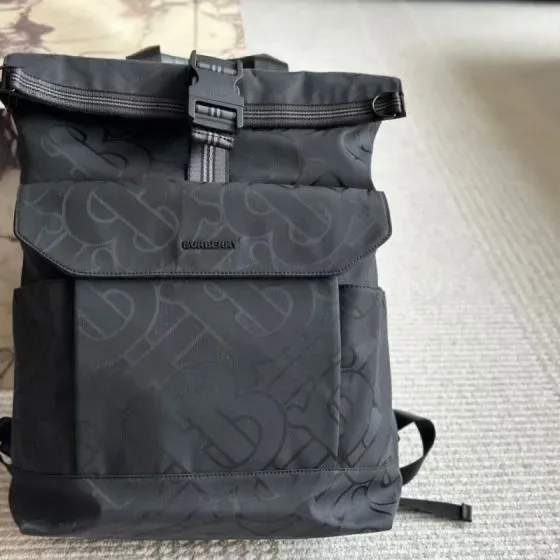 Burberry Monogram Econyl Rolltop Backpack Black Backpack