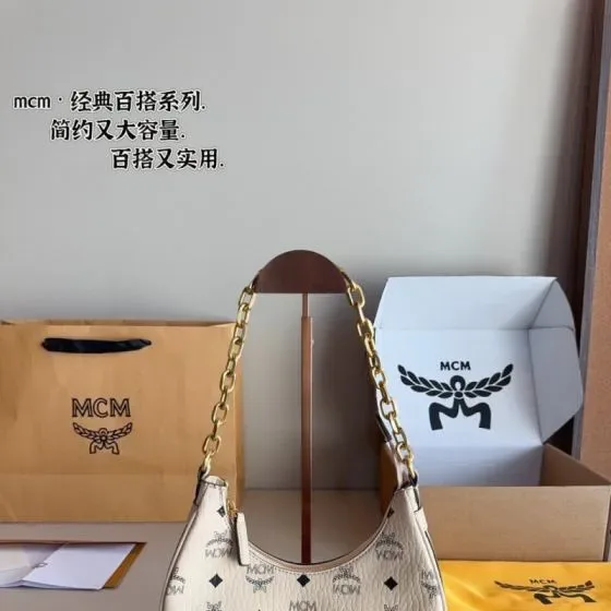 MCM Aren Visetos Hobo Beige Hobo