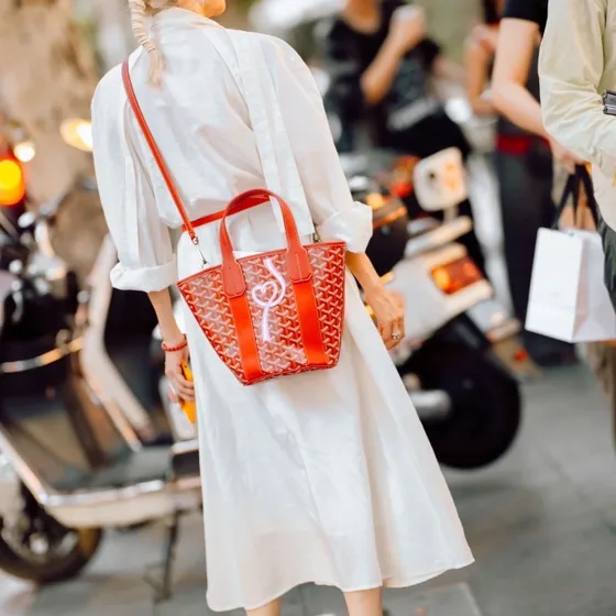 Goyard Belharra Tote Röd Topphandtag