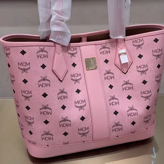 MCM Toni Visetos Shopper Tote Cognac Shoppertasketur