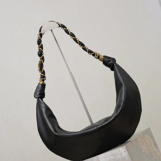 YSL Polo Id Leather Hobo Bag Black Hobo