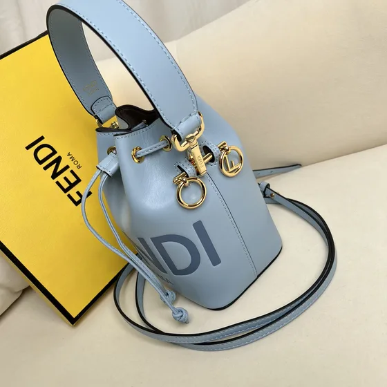 Fendi Mon Tresor Mini Bucket Bag Light Blue Crossbody