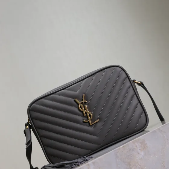 YSL Lou Camera Bag Grey Crossbody