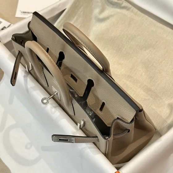 Hermes Birkin Taupe Top Handle