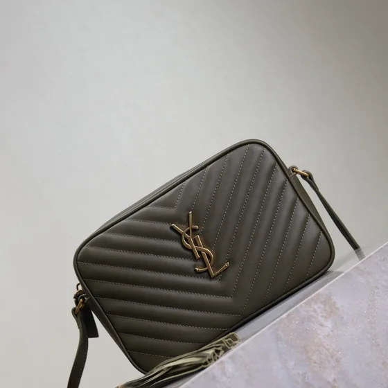 YSL Lou Camera Bag Olive Green Crossbody