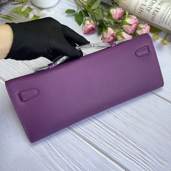 Hermes Kelly Cut Lilla Clutch