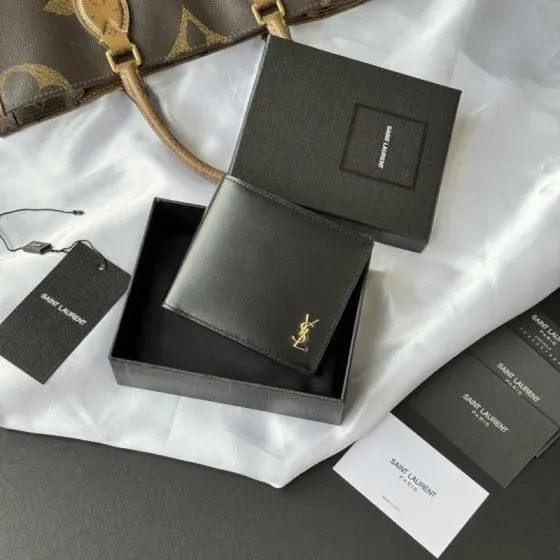 YSL Tiny Cassandre East West Wallet Black Wallet