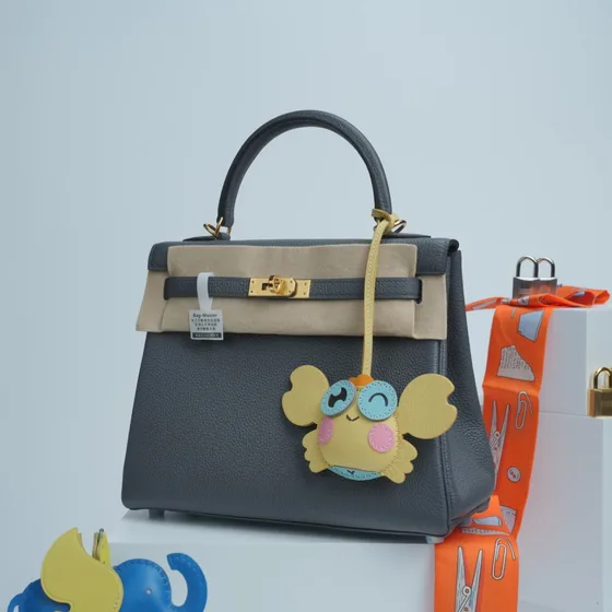 Hermes Kelly Gray Tophåndtag