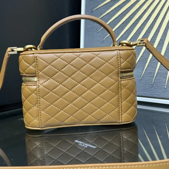 YSL Gaby Vanity Case Bag Caramel Brun Crossbody