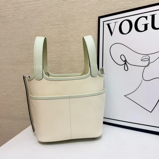 Hermes Cargo Picotin Lock Mint Verde Alça superior