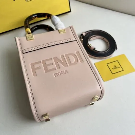 Fendi Mini Sunshine Shopper Tote Light Pink Tote Bag