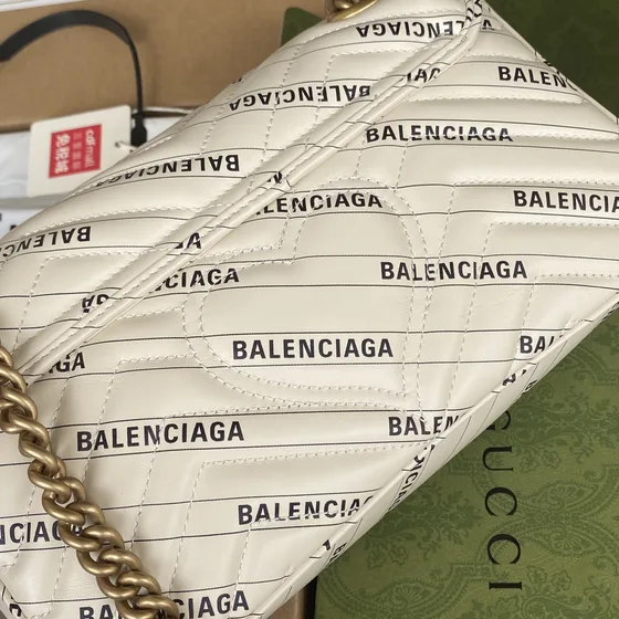Balenciaga Crush Chain Bag Trắng Shoulder Bag