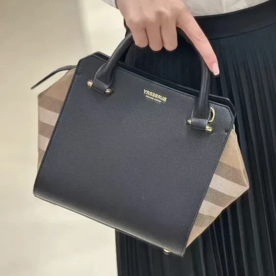 Burberry Banner Tote Black Top Handle