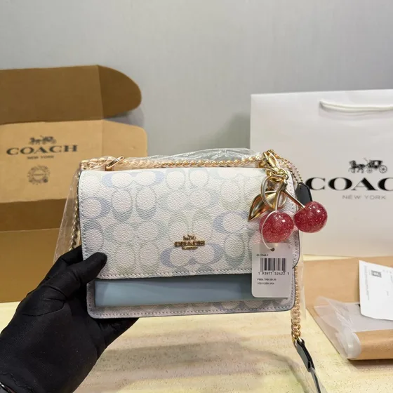 Coach Mini Klare Crossbody In Signature Kanvas Light Merah jambu/Kuning/Putih Crossbody