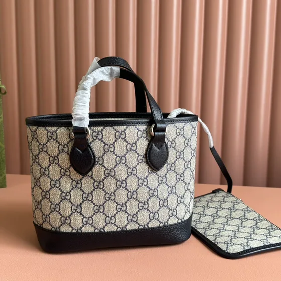 Gucci Gg Emblem Mini Shoppertasketur Beige And Sort Shoppertasketur