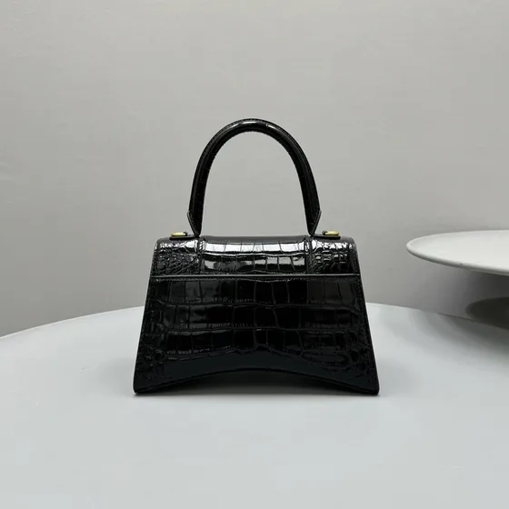 Balenciaga Hourglass Top Handle Bag Hitam Top Handle
