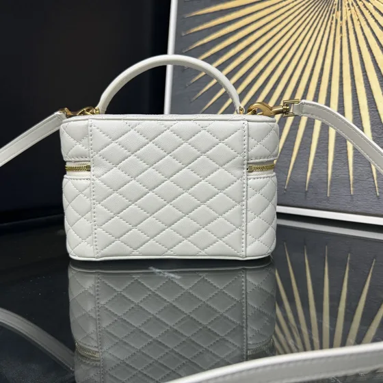YSL Gaby Mini Vanity Case Branco Alça superior