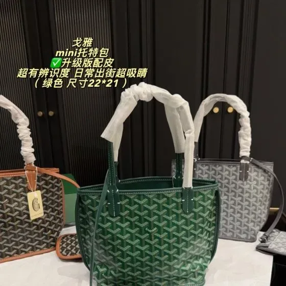 Goyard Anjou Mini Green 22 21cm Tote Bag