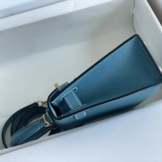 Hermes Mini Kelly Ii Xanh dương Top Handle