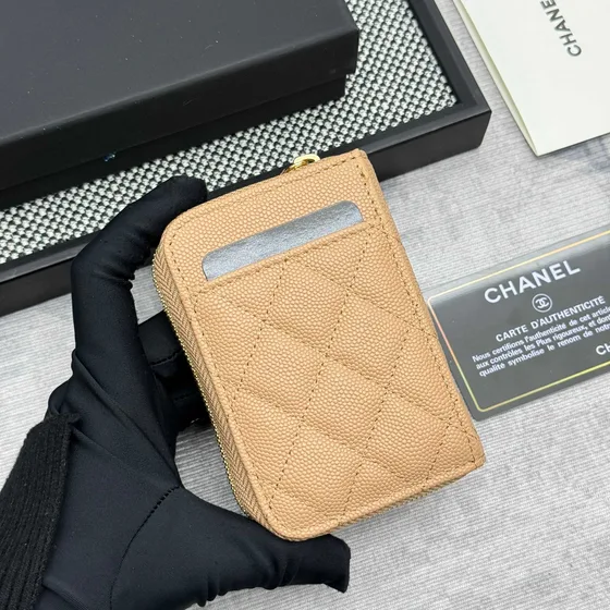 Chanel Zip Card Holder Bej Card Holder