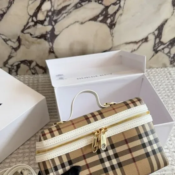 Burberry Check Crossbody Vanity Case Archive Beige Check With White Trim Crossbody