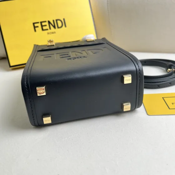 Fendi Mini Sunshine Tote Black Top Handle