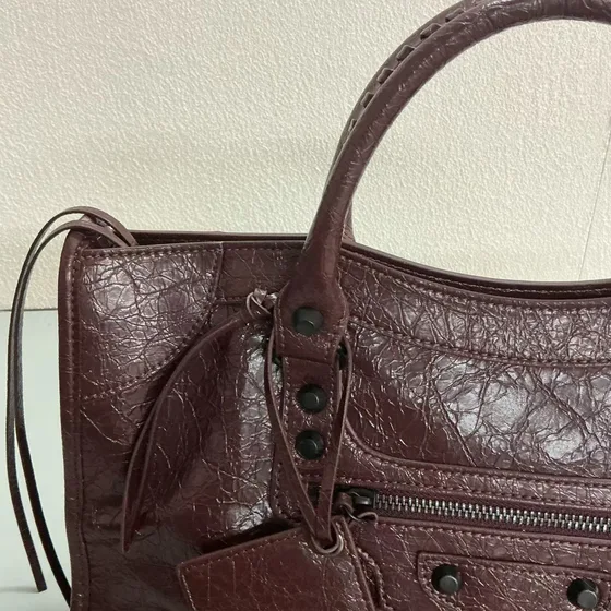 Balenciaga Le City Medium Bag Bordô Alça superior