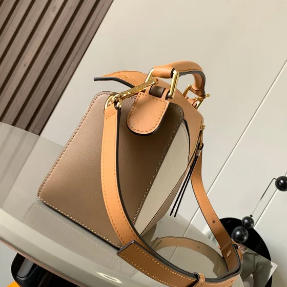 Loewe Puzzle Bag Multicolore Warm Taupe/Arancione/Beige Crossbody