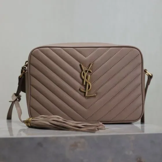 YSL Lou Camera Bag Beige Crossbody