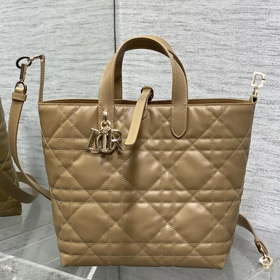 Dior Dior Toujours Vertical Tote Beige Top Handle