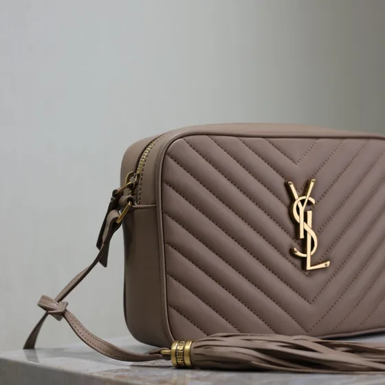 YSL Lou Camera Bag Beige Crossbody
